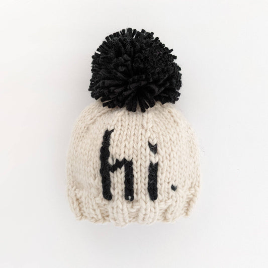 Hi. Black Hand Knit Beanie Hat Baby & Kids