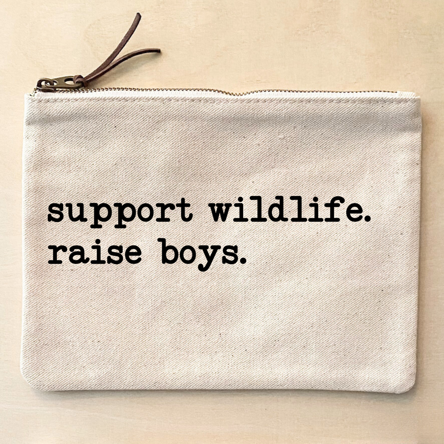 Support Wildlife Raise Boys Canvas Pouch