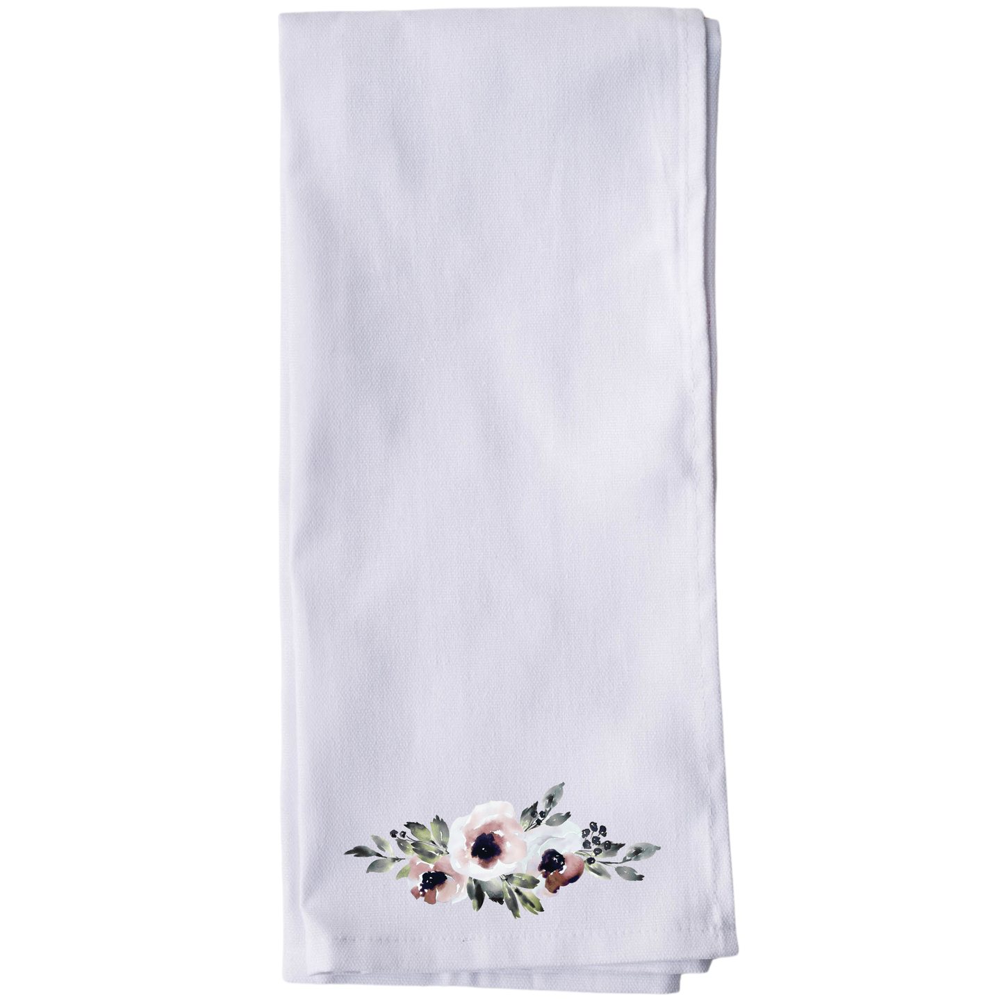 Watercolor floral tea towel